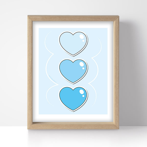 cuadritos imprimibles, kit imprimible, kit digital, corazones