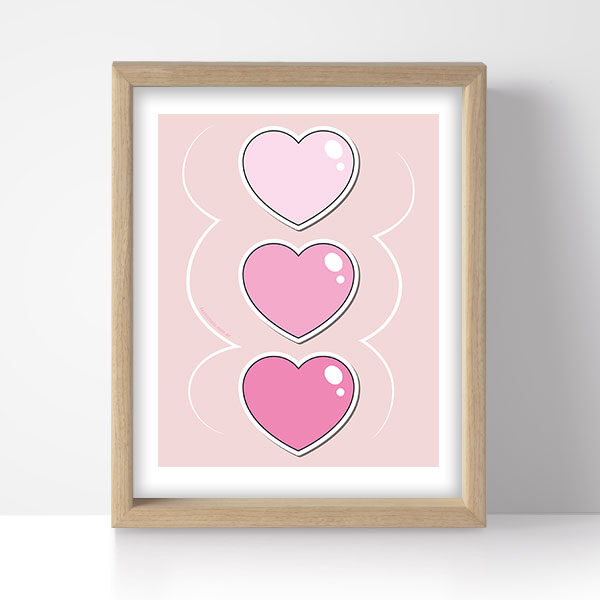 cuadritos imprimibles, kit imprimible, kit digital, corazones