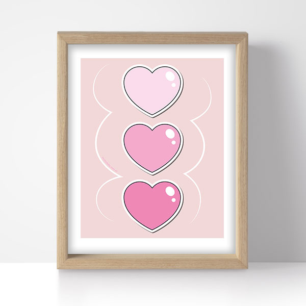 cuadritos imprimibles, kit imprimible, kit digital, corazones