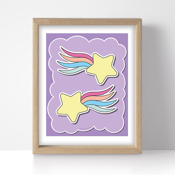 cuadritos imprimibles, kit imprimible, kit digital, estrellas, unicornios