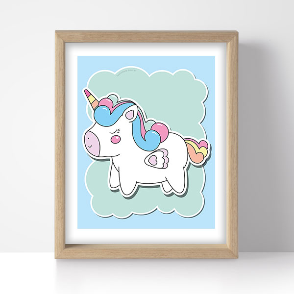 cuadritos imprimibles, kit imprimible, kit digital, unicornios